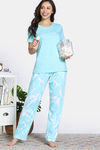Zivame Floral Hush Knit Cotton Pyjama Set - Island Paradise — thumbnail 1